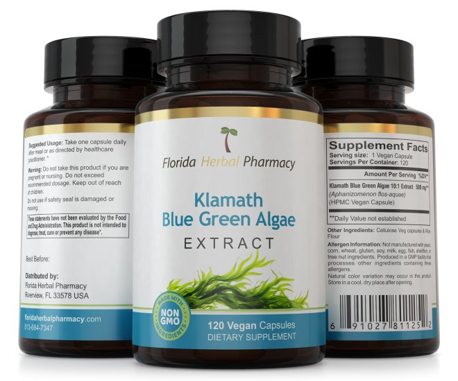 (image for) Klamath Blue Green Algae Extract Capsules - Click Image to Close